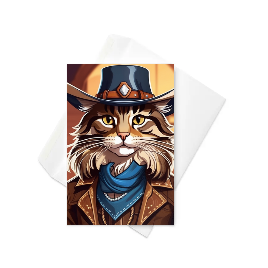 PugMug Custom Tabby Maine Coon Cat Greeting Card