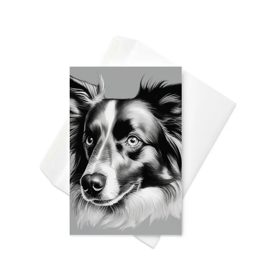 PugMug Custom Blue Merle Border Collie Greeting Card