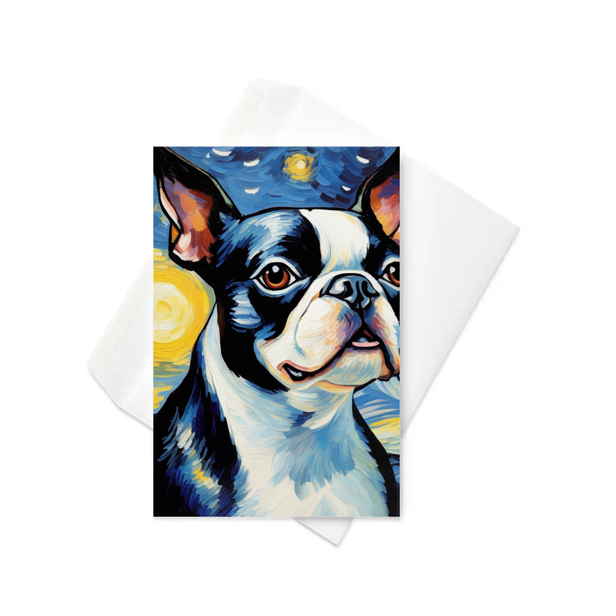 PugMug Custom Boston Terrier Greeting Card