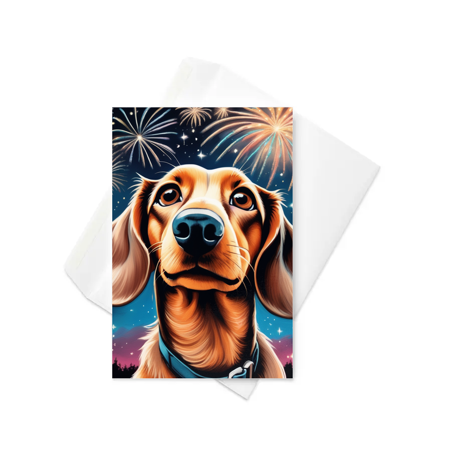 PugMug Custom Tan Dachshund Greeting Card