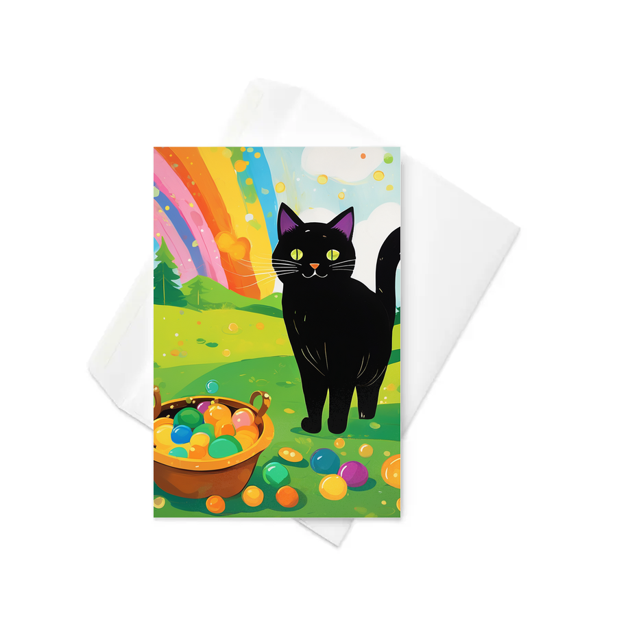 PugMug Custom Black Companion Cat Greeting Card