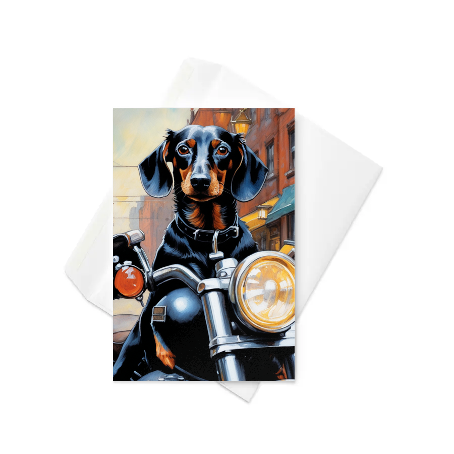 PugMug Custom Black Dachshund Greeting Card
