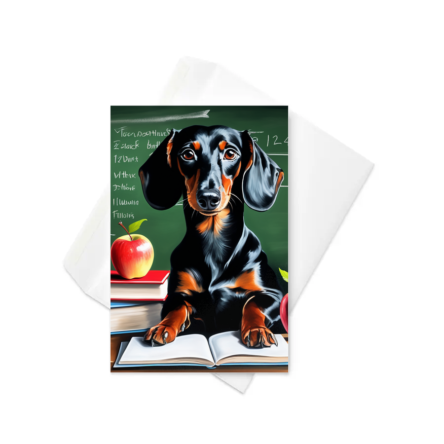 PugMug Custom Black Dachshund Greeting Card