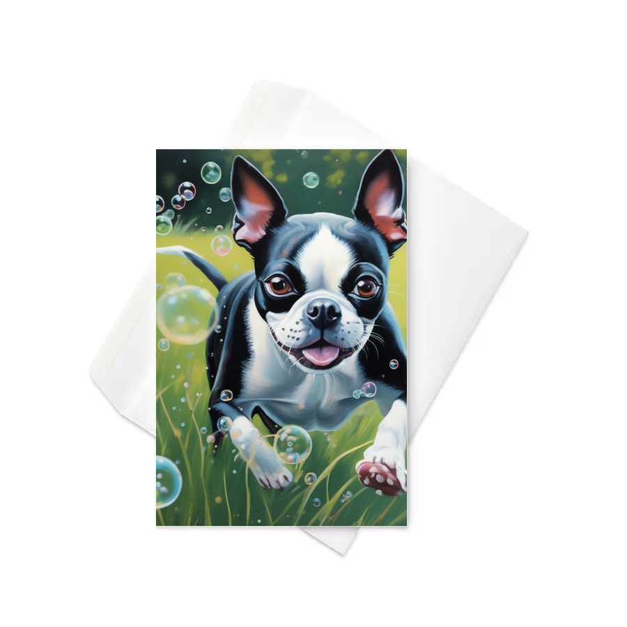 PugMug Custom Boston Terrier Greeting Card