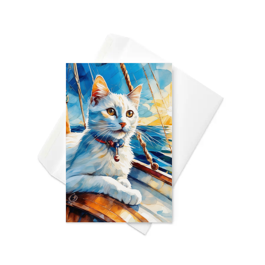PugMug Custom White Companion Cat Greeting Card
