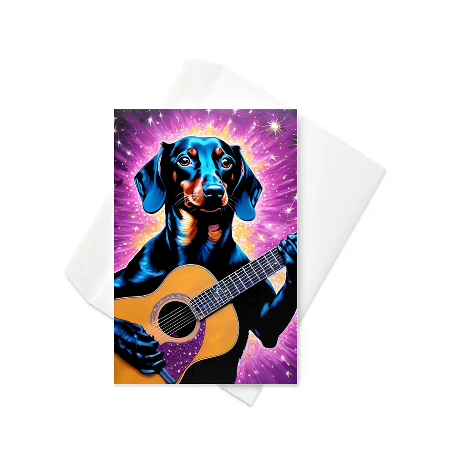 PugMug Custom Black Dachshund Greeting Card