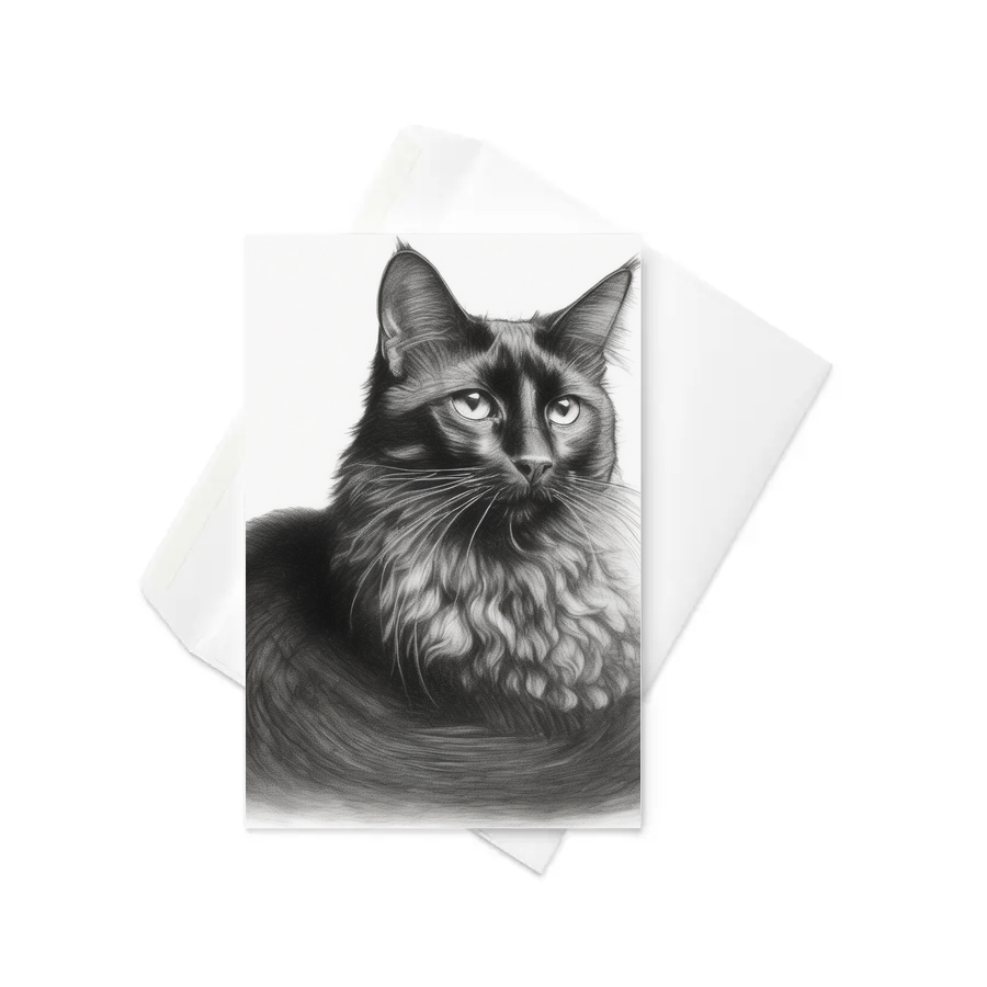 PugMug Custom Black Companion Cat Greeting Card