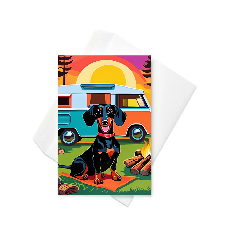 PugMug Custom Black Dachshund Greeting Card
