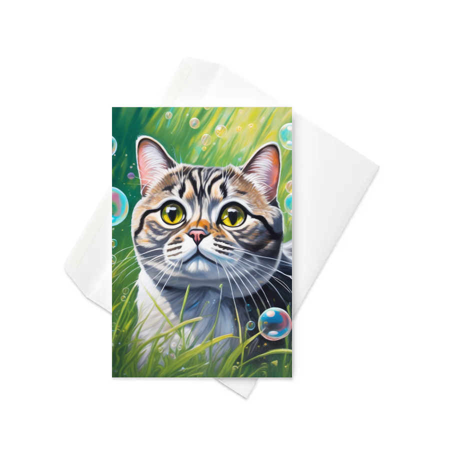 PugMug Custom Tabby Scottish Fold Cat Greeting Card