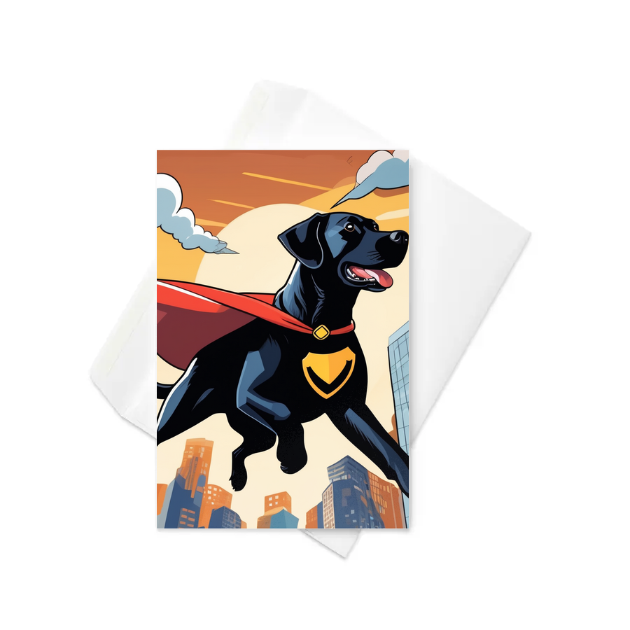 PugMug Custom Black Labrador Retriever Greeting Card