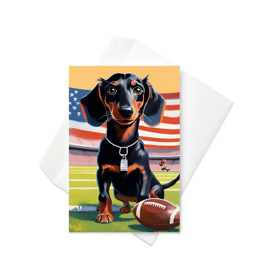 PugMug Custom Black Dachshund Greeting Card
