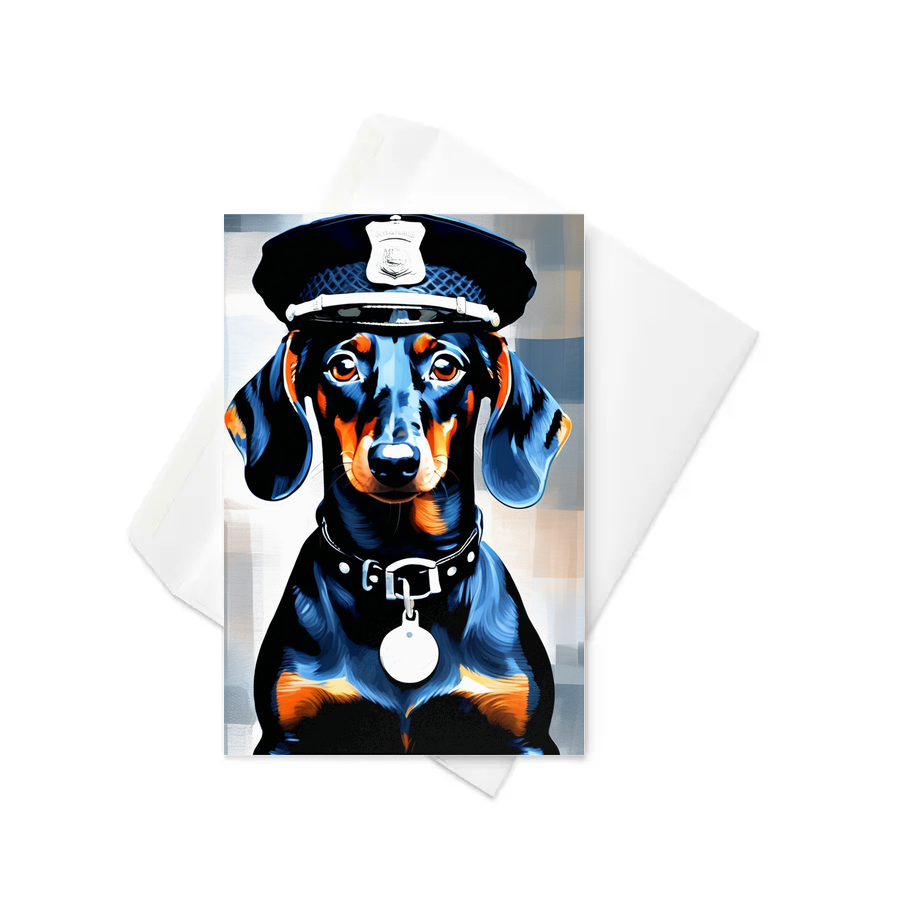 PugMug Custom Black Dachshund Greeting Card