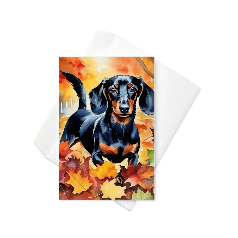 PugMug Custom Black Dachshund Greeting Card