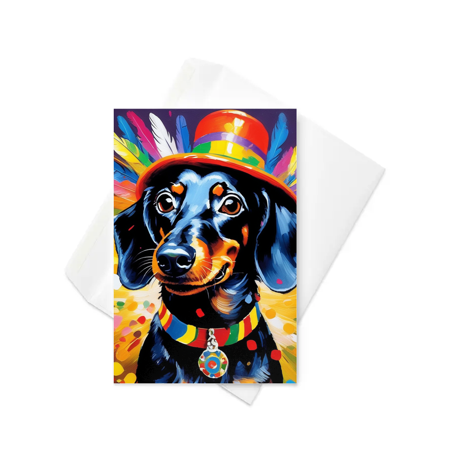 PugMug Custom Black Dachshund Greeting Card