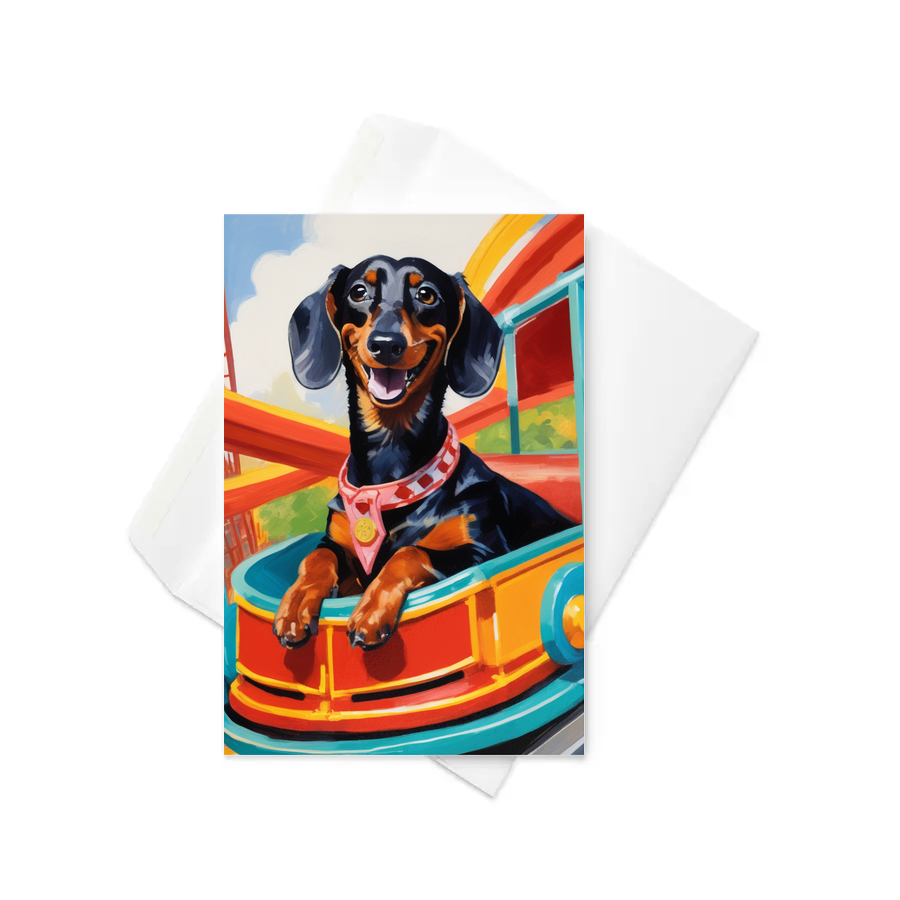 PugMug Custom Black Dachshund Greeting Card