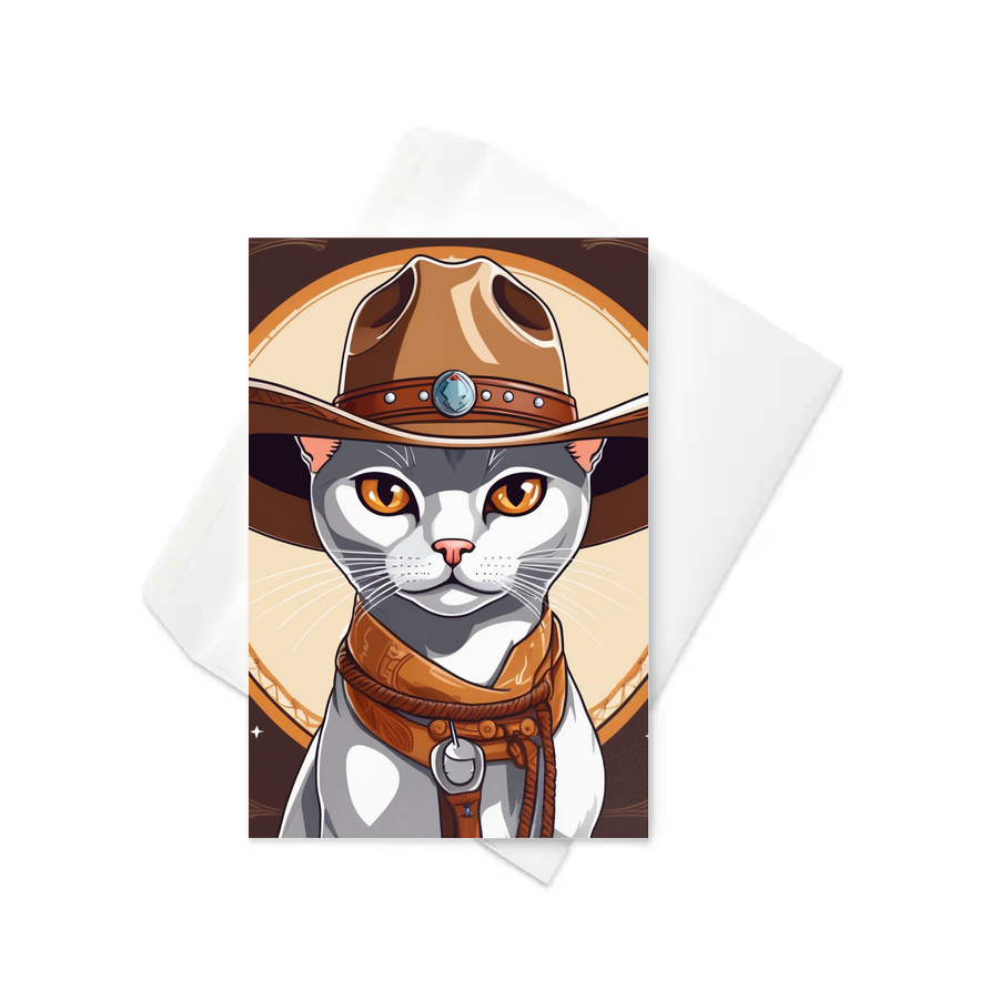 PugMug Custom White Abyssinian Cat Greeting Card