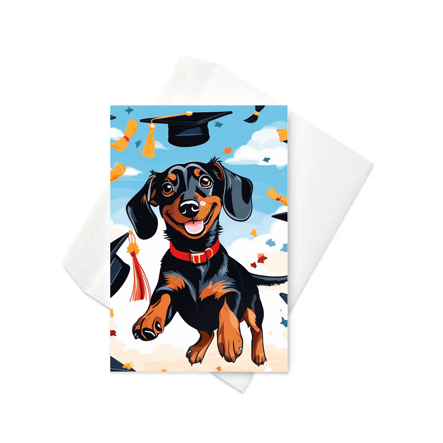 PugMug Custom Black Dachshund Greeting Card