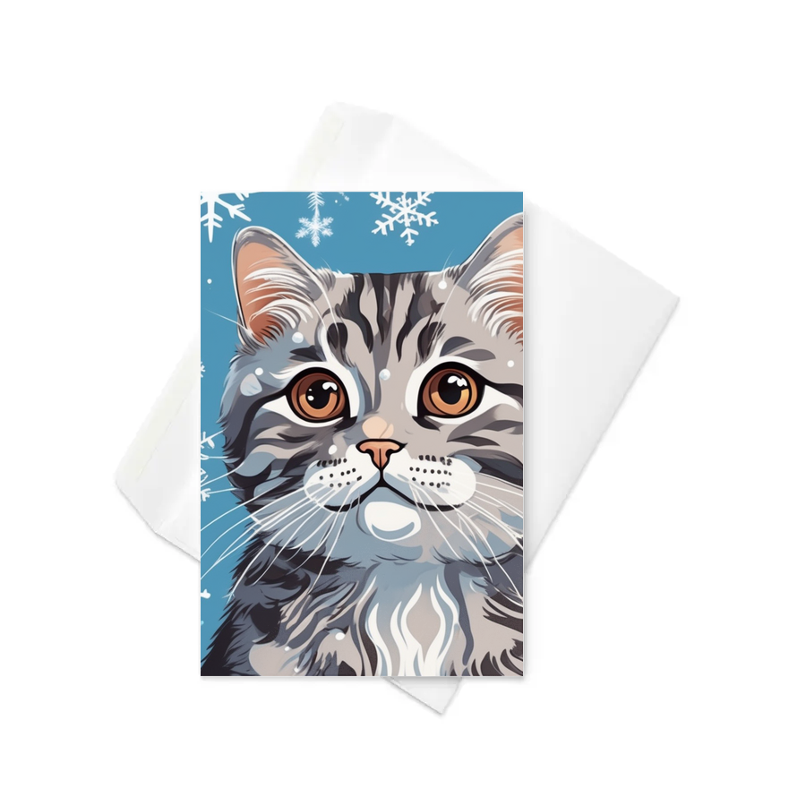 PugMug Custom Tabby Scottish Fold Cat Greeting Card
