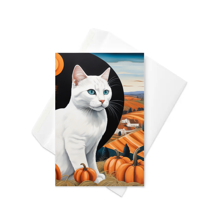PugMug Custom White Companion Cat Greeting Card