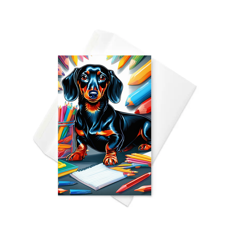 PugMug Custom Black Dachshund Greeting Card