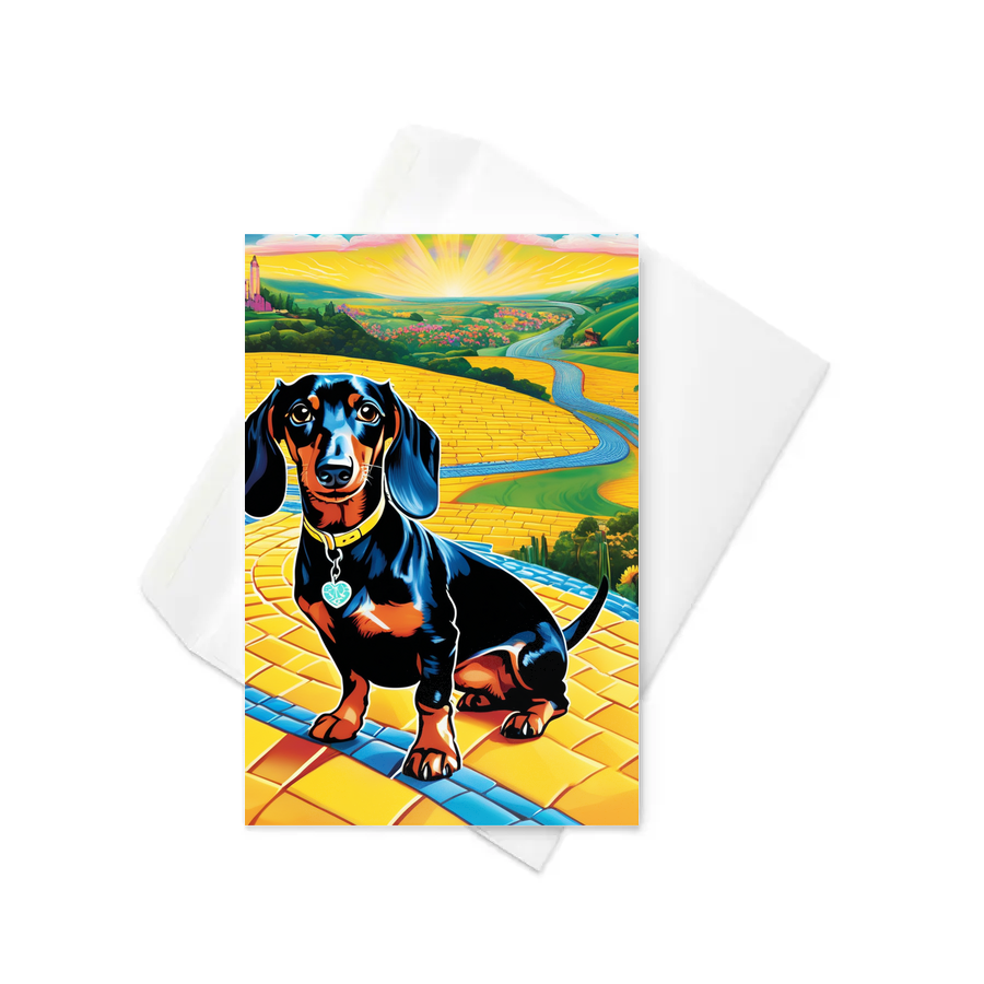 PugMug Custom Black Dachshund Greeting Card