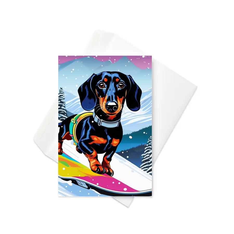 PugMug Custom Black Dachshund Greeting Card