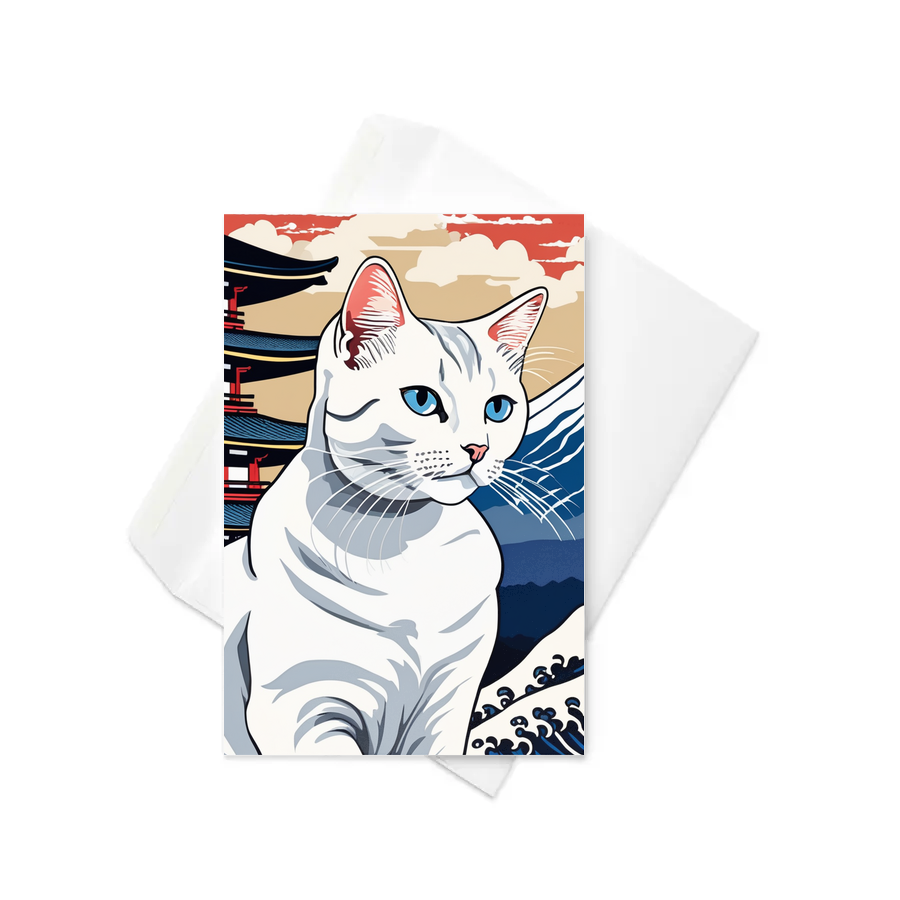 PugMug Custom White Companion Cat Greeting Card