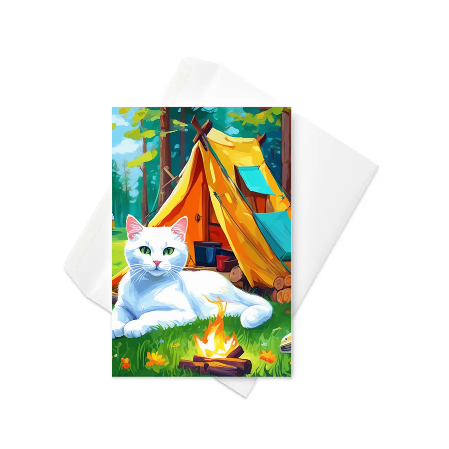 PugMug Custom White Companion Cat Greeting Card