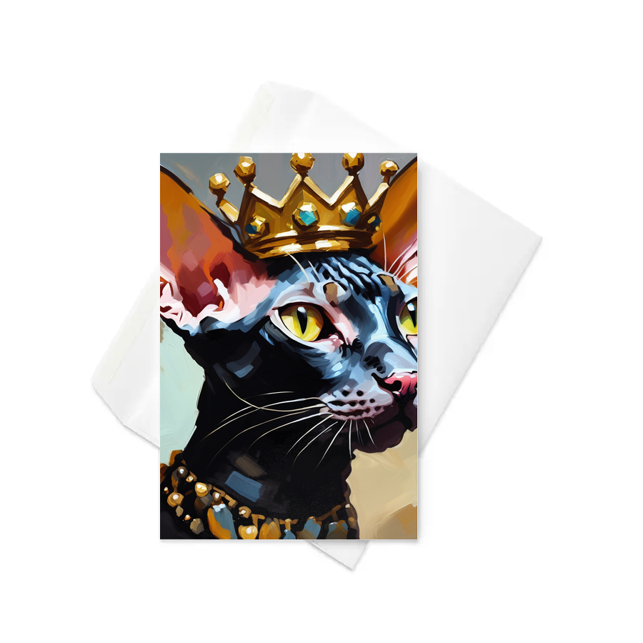 PugMug Custom Black Sphynx Cat Greeting Card