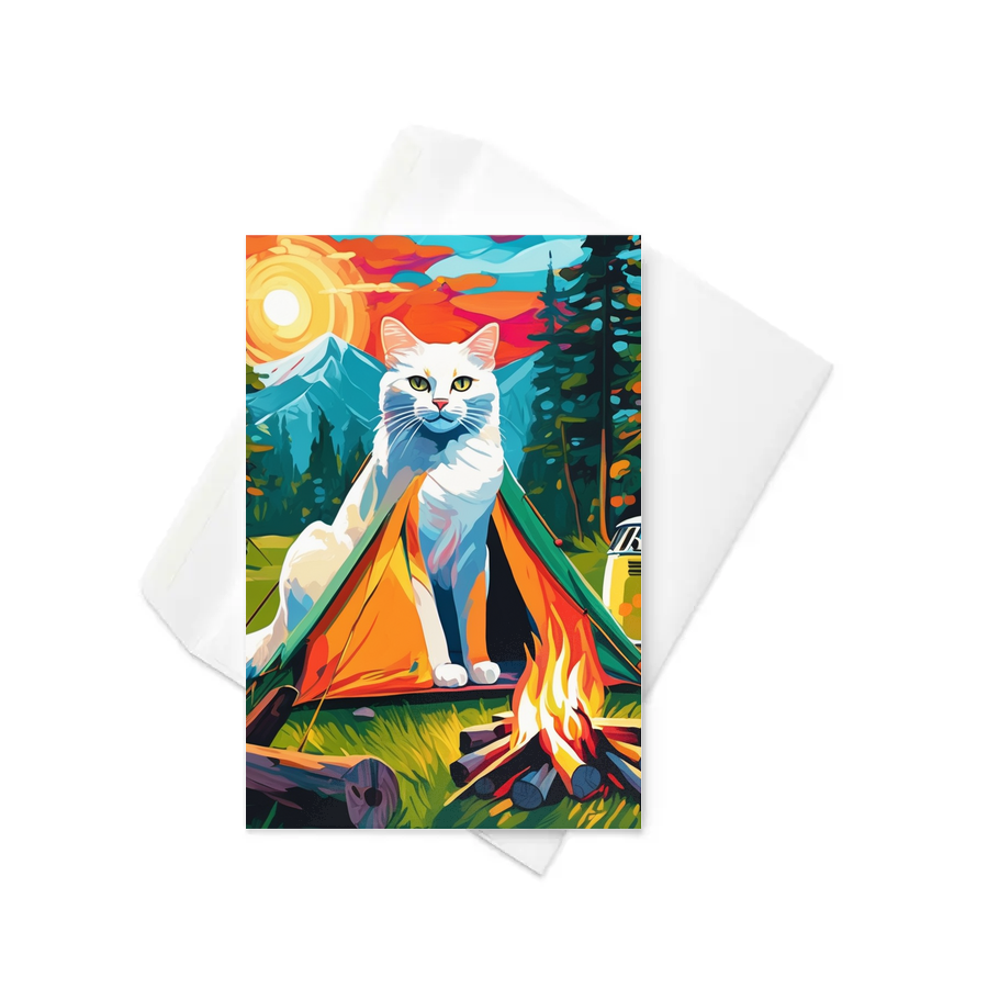 PugMug Custom White Companion Cat Greeting Card