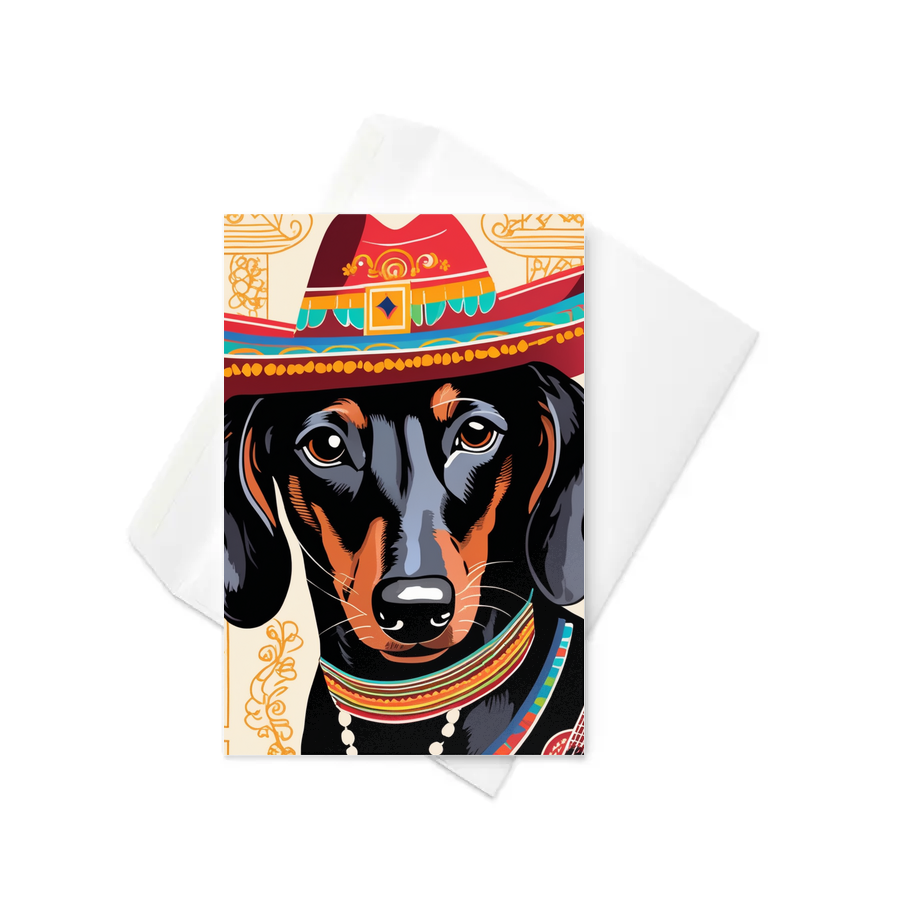 PugMug Custom Black Dachshund Greeting Card