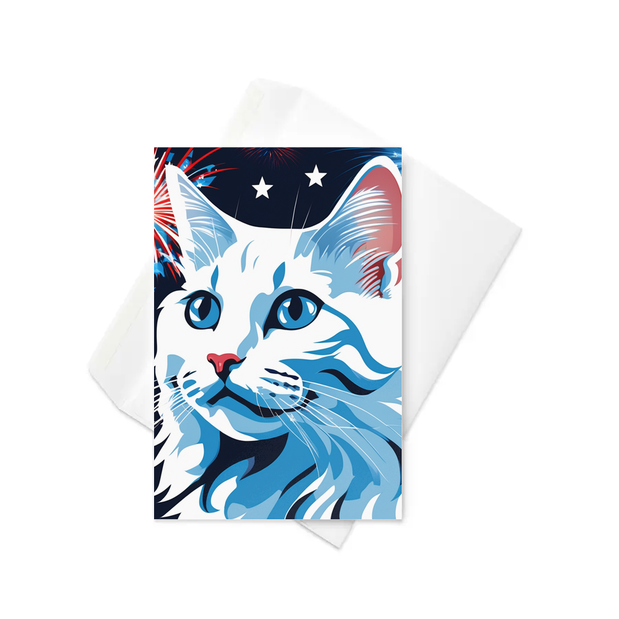 PugMug Custom White Companion Cat Greeting Card