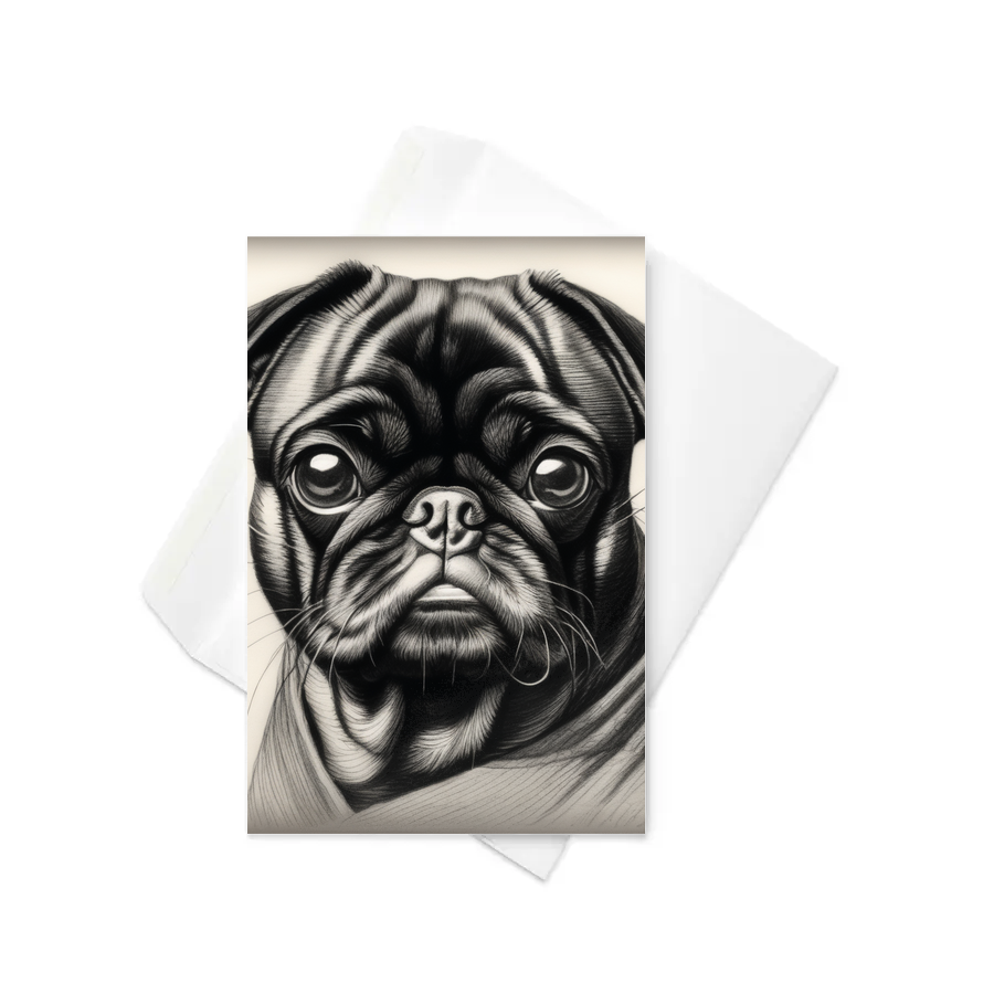 PugMug Custom Black Pug Greeting Card