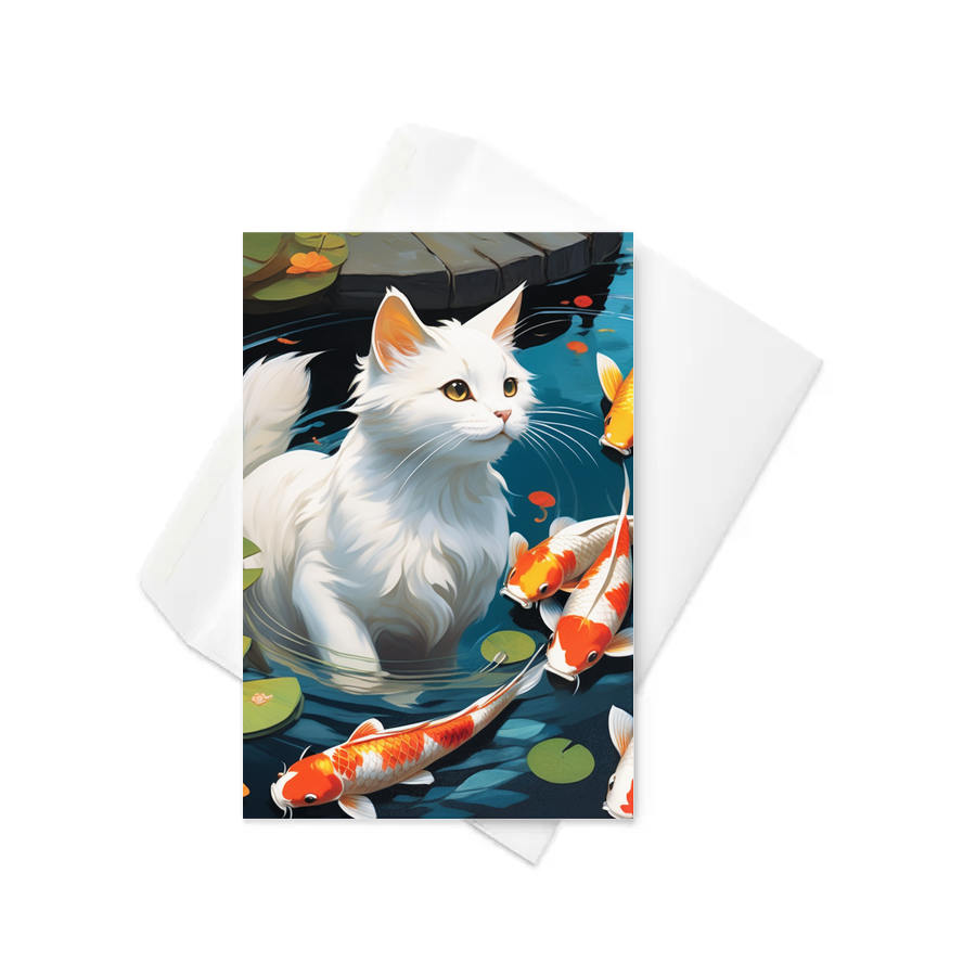 PugMug Custom White Companion Cat Greeting Card