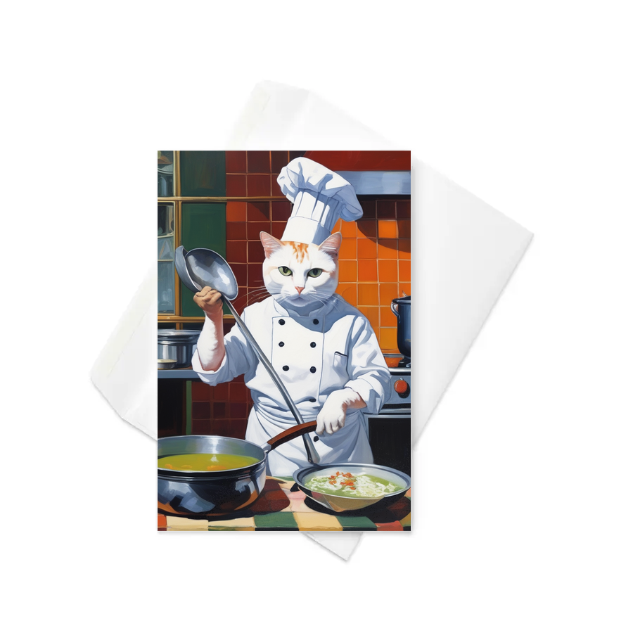 PugMug Custom White Companion Cat Greeting Card