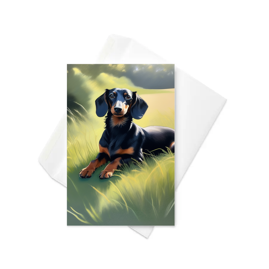PugMug Custom Black Dachshund Greeting Card
