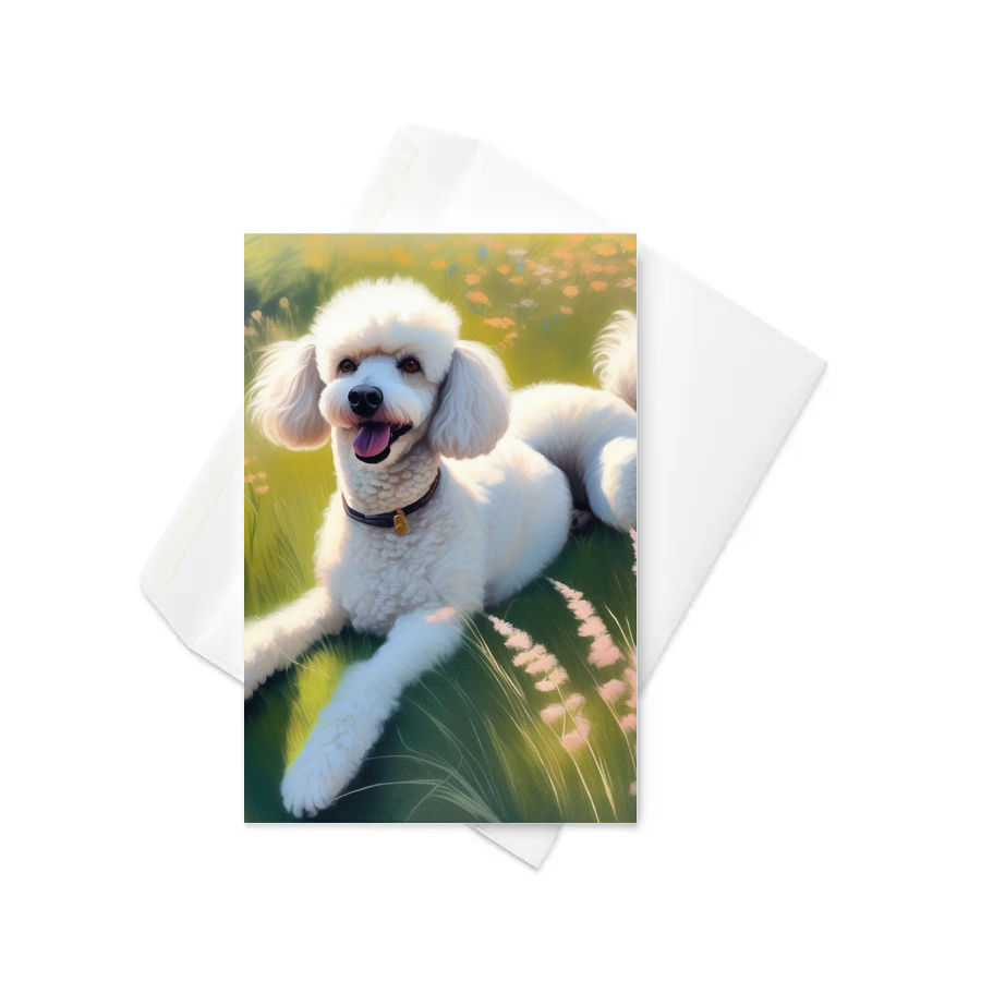 PugMug Custom White Poodle Greeting Card