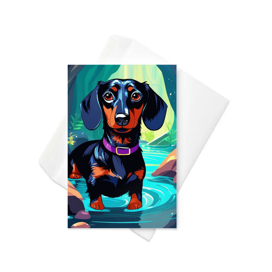 PugMug Custom Black Dachshund Greeting Card