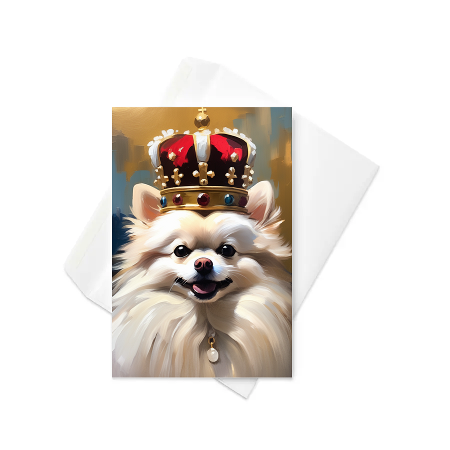 PugMug Custom White Pomeranian Greeting Card