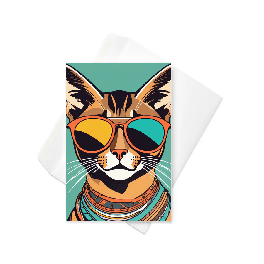 PugMug Custom Tabby Abyssinian Cat Greeting Card