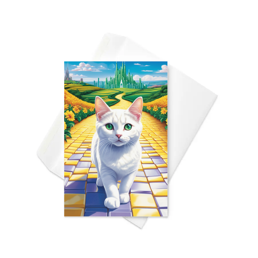 PugMug Custom White Companion Cat Greeting Card
