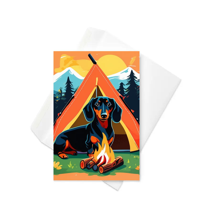 PugMug Custom Black Dachshund Greeting Card