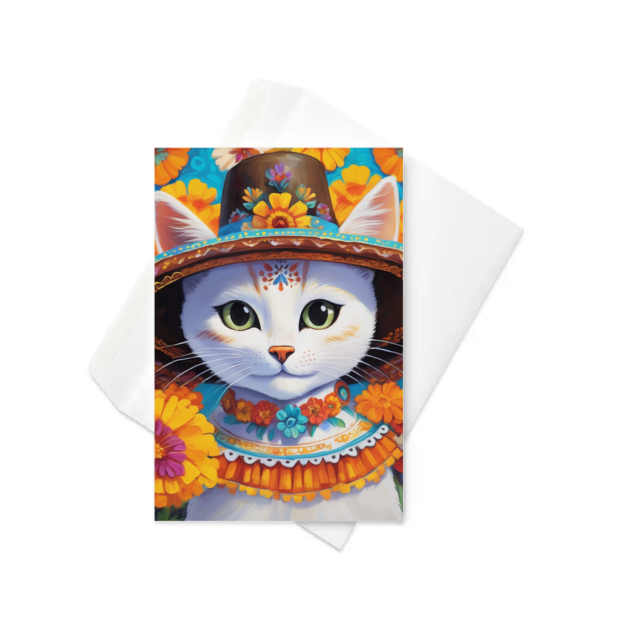 PugMug Custom White Companion Cat Greeting Card