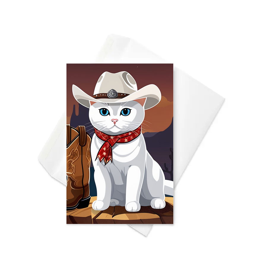 PugMug Custom White British Shorthair Cat Greeting Card
