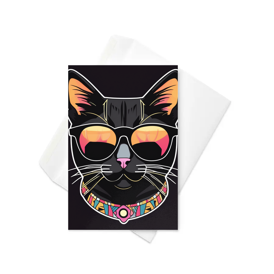 PugMug Custom Black Exotic Cat Greeting Card