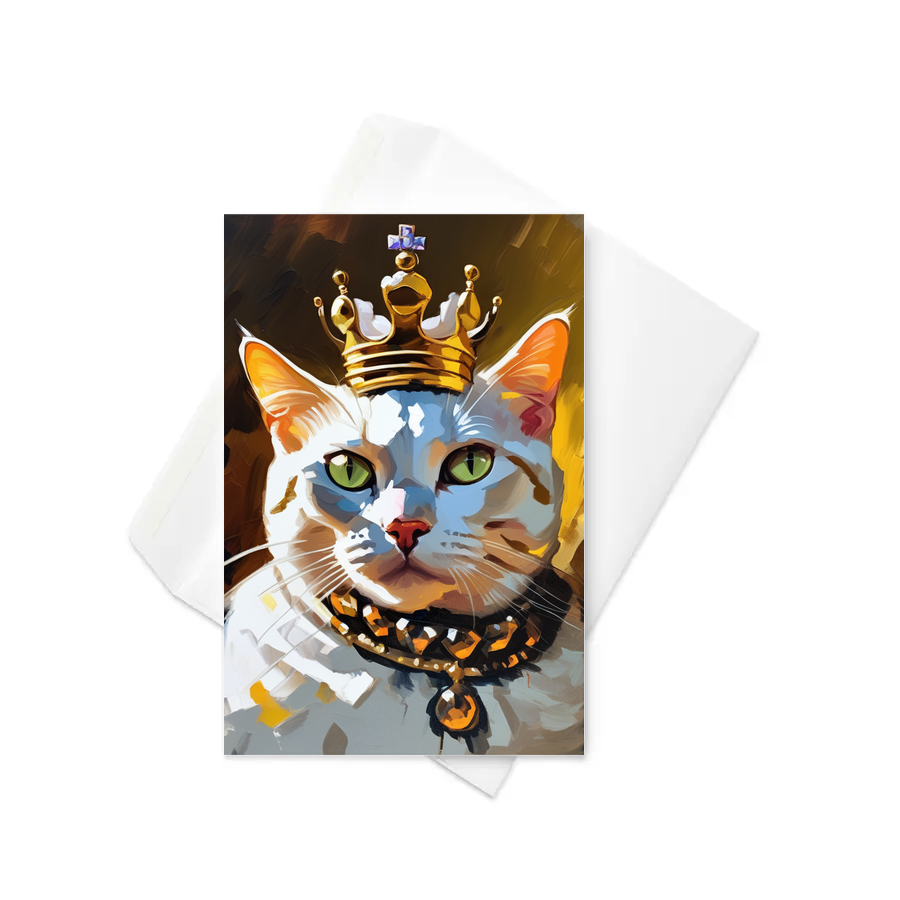PugMug Custom White American Shorthair Cat Greeting Card