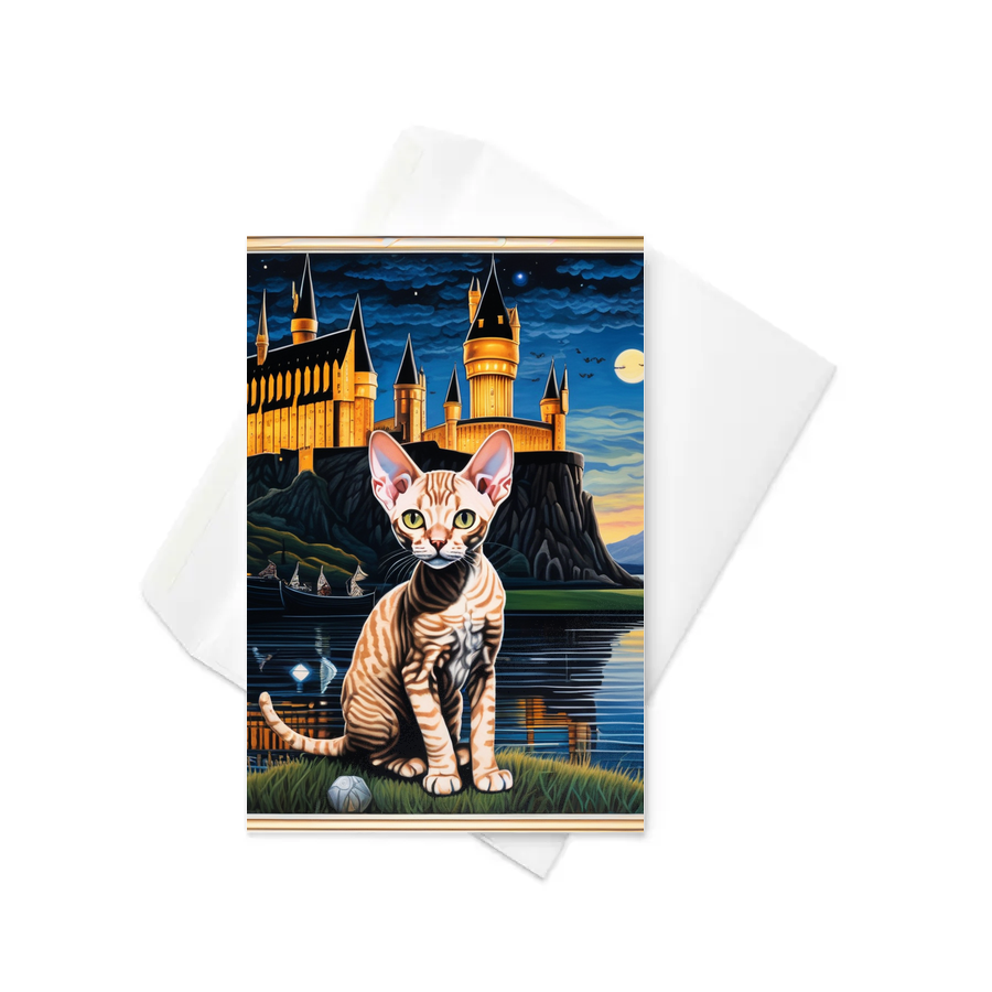 PugMug Custom Tabby Devon Rex Cat Greeting Card