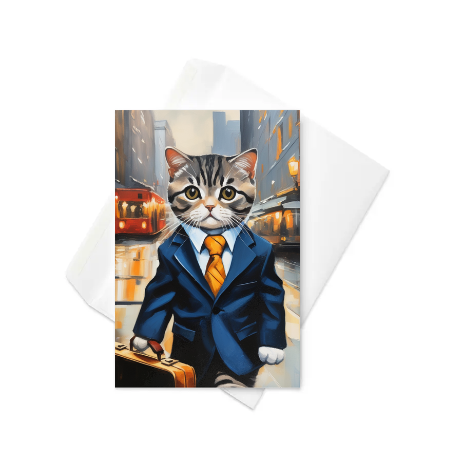 PugMug Custom Tabby Scottish Fold Cat Greeting Card