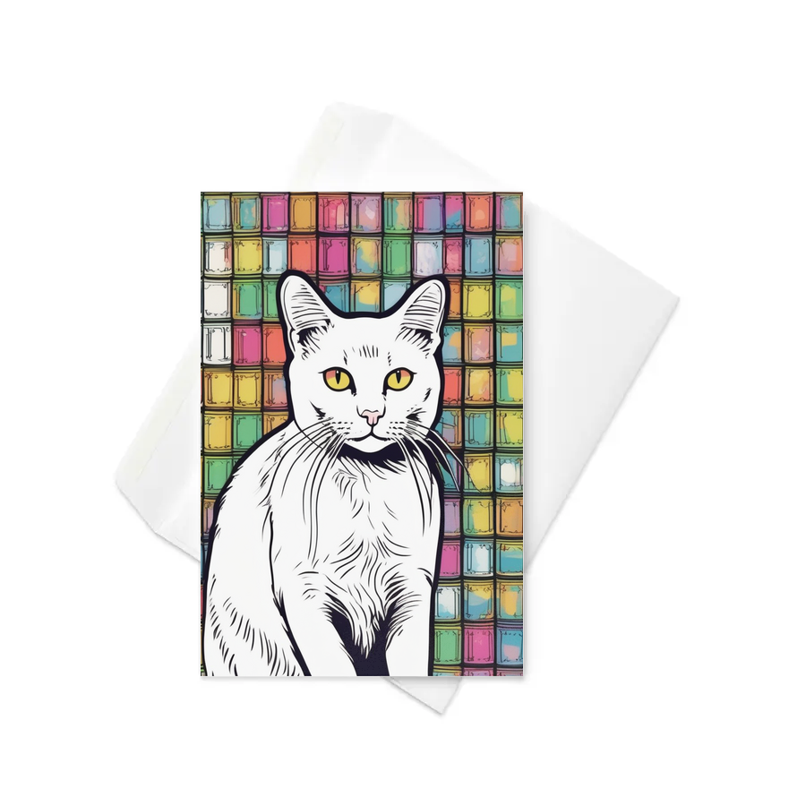 PugMug Custom White Companion Cat Greeting Card