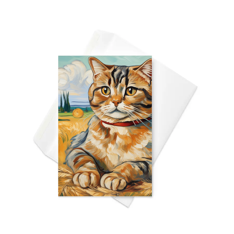 PugMug Custom Tabby Scottish Fold Cat Greeting Card